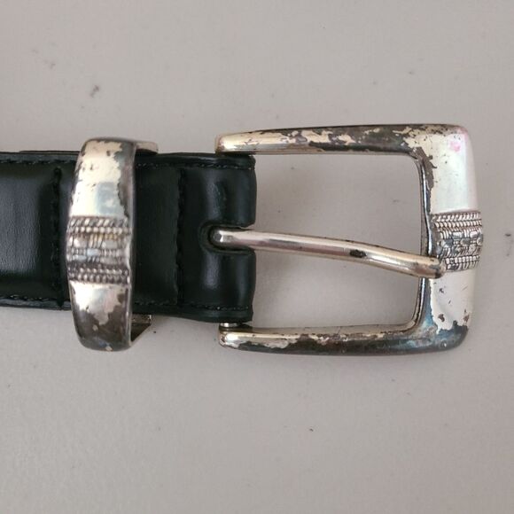 vintage tasso elba black belt with silver hardware - Picture 2 of 5